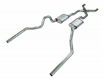 1964 - 1972 Chevelle HIGH TUCK Pypes Stainless Steel 2.5" Dual Exhaust X-Pipe System with Race Pro Mufflers