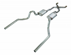 1964 - 1972 Chevelle HIGH TUCK Pypes Stainless Steel 2.5" Dual Exhaust X-Pipe System with Street Pro Mufflers