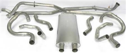 1968 - 1969 Nova Factory Style 2-1/4" Transverse Big Block Exhaust System, Without Resonators