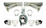 Pypes Universal Electric Exhaust Cutout Kit with 2.5" Stainless Steel Y-Pipes