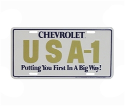 License Plate, CHEVROLET USA-1 " Putting You First In A Big Way "