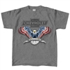 Image of a Patriotic Chevrolet Bowtie Red, White, and Blue American Bald Eagle T-shirt