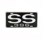 License Plate, SS 396 Black and White