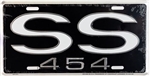 SS 454 Black and White License Plate