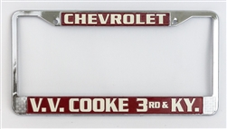 V.V. Cooke Chevrolet License Plate Frame