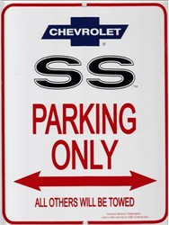 Metal Sign "SS PARKING ONLY ALL OTHERS WILL BE TOWED" with Bowtie Logo