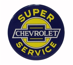 Chevrolet Super Service Metal Sign, 12 Inch Diameter