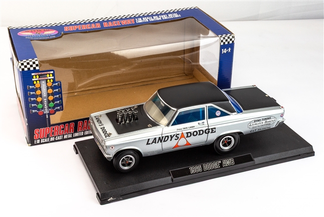 Dick Landy's Dodge 1965 Coronet Hemi Fuel Injected AWB, Issue #12 Die-Cast Metal 1:18 Limited Edition Supercar Raceway Collectible Model Car