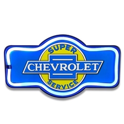 Super Chevrolet Service LED Neon Looking Sign, 17" Marquee Shape