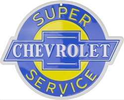 Super Chevrolet Service Die Cut Metal Sign