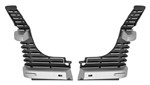 1969 Chevelle Grille Extensions, Gray Highlighted Rib Tips, Pair