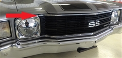 1972 Chevelle Grille Chrome Trim Molding, Upper