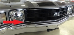 1972 Chevelle Grille Chrome Trim Molding, Lower