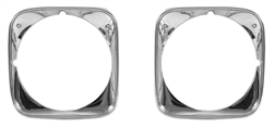 1971 Chevelle Chrome Headlight Bezels, Pair