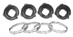 1964 - 1970 Chevelle Headlight Mounting Bucket Bowls Set With Retaining Rings