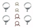 1962 - 1968 Nova Heater Hose and Radiator Hose Clamps Set, 8 Pieces