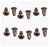 Door Panel Mounting Push-In Female Plug Clips Set, Plastic, 12 Piece Kit
