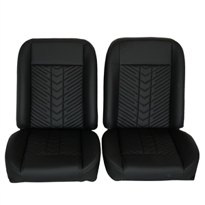 1966 - 1972 Chevelle Low Back Bucket Sport Mod II Seat Set, Vinyl, Narrow