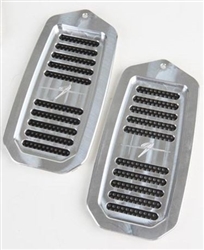 1970 - 1972 Chevelle Door Jamb Air Vent Louvers, Billet Aluminum, Solid Center Bar, Choice of Finish, Pair