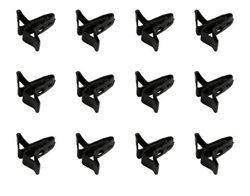 image of Chevelle and Nova Headliner Metal Tack Strip Mounting Bracket Hardware Clips Set, 12 Piece Kit