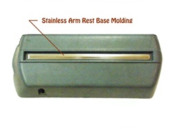 1968 Door Panel Arm Rest Base Center Chrome Stainless Moldings, Pair
