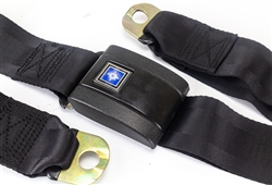 1968 - 1972 Rear Standard Seat Belt with Blue and Silver Starburst Push Button, Each