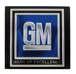 Seat Belt Buckle Push Button Insert Decal, GM Mark of Excellence, Each