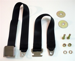 Image of Chrome Lift Latch Replacement Seat Belt with Hardware, Choice of Color, Each