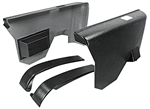 1970 - 1972 Chevelle Rear Side Arm Rest Plastic Panels, Hardtop Black Set