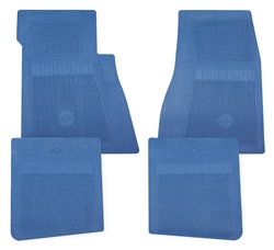 1964 - 1972 Chevelle Floor Mats Set with Bowtie, OE Style Blue