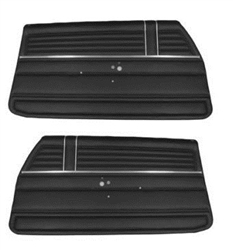 1968 Chevelle Front Door Panels, Assembled, 2 Door Coupe & Convertible, Pair