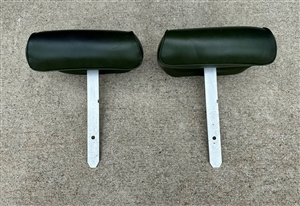 1968 - 1972 BENCH SEAT Headrest Assemblies, Green Pair GM Used