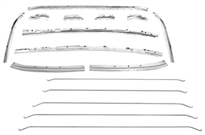 1968 - 1972 Chevelle Headliner Tack Strip Installation Kit with Rod Bows Set