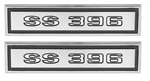 1968 Chevelle Door Panel Emblems, SS 396, Pair