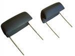 1969 Headrest Assemblies for Bucket Seats, Black Pair
