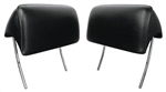 1966 - 1967 Chevelle Headrest Assemblies, Black Pair
