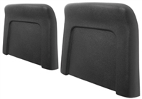 1966 Chevelle Bucket Seat Back Panels with Chrome Trim, Pair Black