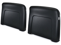 image of 1967 Chevelle Bucket Seat Back Trim Panels with Chrome, Pair Black