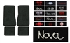 Image of a 1968 - 1972 Chevy Nova Custom Embroidered Carpeted Floor Mats Set with Choice of Logos and Colors, 4 Piece