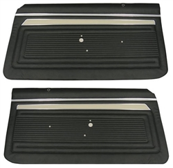 1969 Nova Front Door Panels Set with the Deluxe or Factory Custom Interior Option, Pre-Assembled Pair