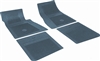 1968 - 1972 Nova Floor Mats Set, Front and Rear, Rubber with Grippers, Dark Blue with Bowtie, OE Style