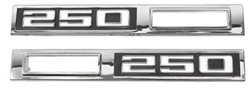 1969 Chevelle Marker Light Bezel 250 Emblems, Pair