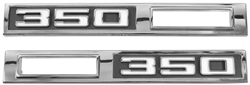 1969 Chevelle Marker Light Bezel 350 Emblems, Pair