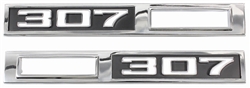 1969 Chevelle Marker Light Bezel 307 Emblems, Pair