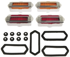 1969 Chevelle Side Marker Light Kit, Front and Rear, Complete with Gaskets and Hardware, 20 Pieces