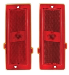 1970 - 1972 Chevelle Marker Light Assemblies, Red Rear Pair