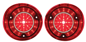1972 Chevelle CUSTOM LED Tail Light Lens Assembly, With inner Stainless Trim, Pair