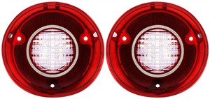 1972 Chevelle CUSTOM Plug and Play LED Backup Light Lens Assembly, With Inner Stainless Trim, Pair