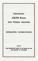 1968 AM - FM Radio and Stereo Adapter Operating Instruction Manual
