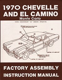 1970 Chevelle Factory Assembly Instruction Manual Book